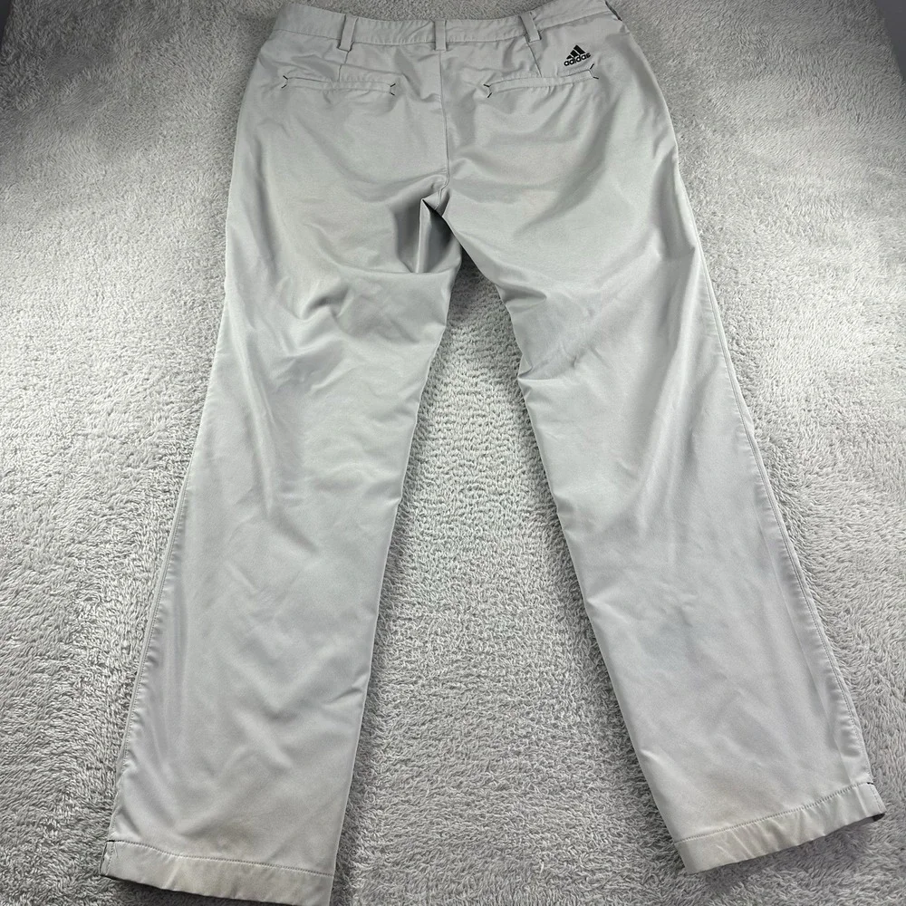 Adidas Performance Pants Mens 35x32 Golf Gray‎ No Slip Grip Stretch Chino